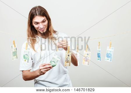 Rich Man With Laundry Of Money