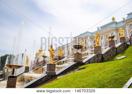 Russia, Saint-peterburg - June 24/2013: Peterhof Received Visitors After Restoration Of Many Exhibit