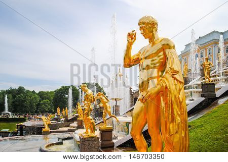 Russia, Saint-peterburg - June 24/2013: Peterhof Received Visitors After Restoration Of Many Exhibit
