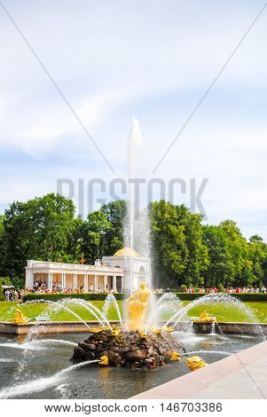 Russia, Saint-peterburg - June 24/2013: Peterhof Received Visitors After Restoration Of Many Exhibit