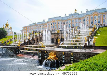 Russia, Saint-peterburg - June 24/2013: Peterhof Received Visitors After Restoration Of Many Exhibit
