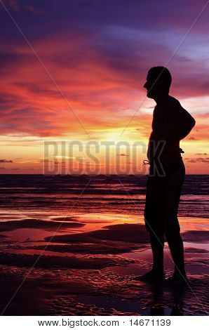 Silhouette at sunset