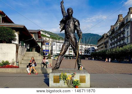 Montreux, Switzerland, September 2, 2016: The statue of Freddie mercury in Montreux, Switzerland.