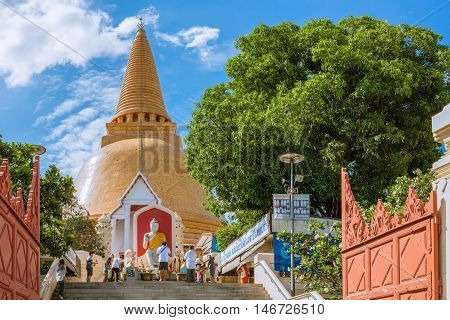 Nakornpathom - June 25: Phra Pathom Chedi Called “phra Thom Chedi”,great Sacred Stupa Of Suvarnabhum