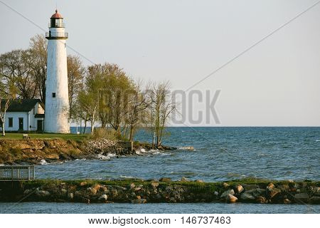Pointe aux Barques Lighthouse, built in 1848, Lake Huron, Michigan, USA