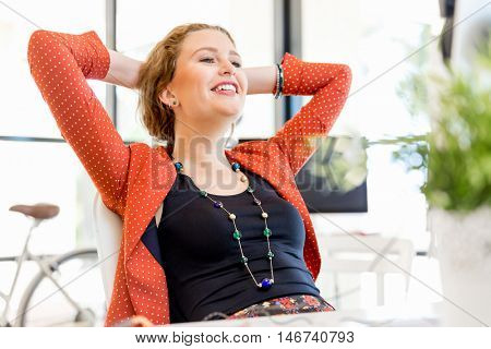 Young woman in office