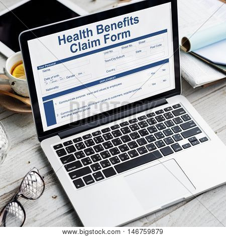 Health Check Form Claim History Record Concept