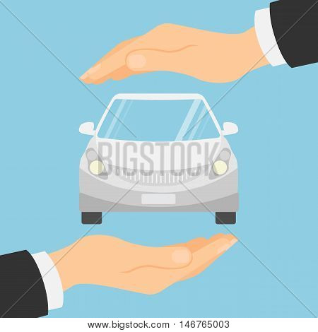 Car insurance concept. Insurance company. Guaranty of preservation, repair and protection.
