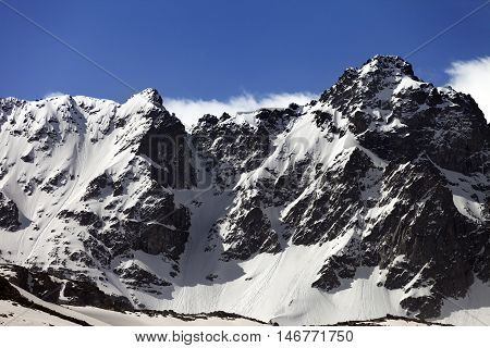 Snow Rocks At Spring Wind Day