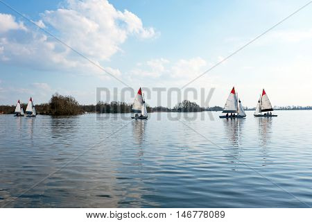 Sailing on the Loosdrechtse Plassen in the Netherlands