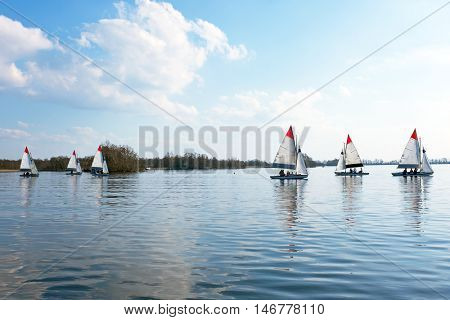 Sailing on the Loosdrechtse Plassen in the Netherlands