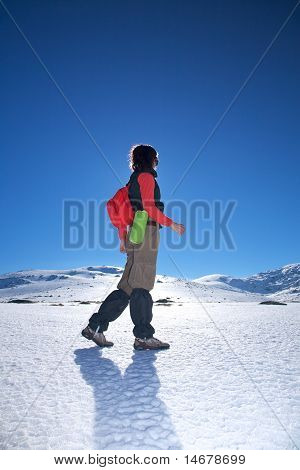 Side rode Hiking Woman