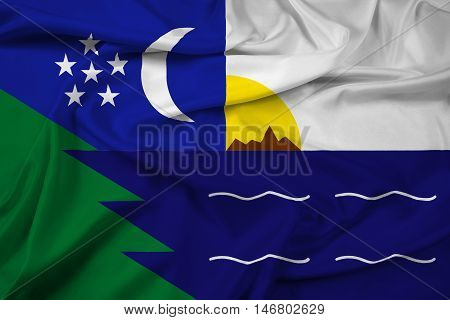 Waving Flag of Paita Peru, with beautiful satin background