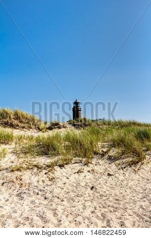 Lighthouse Tower, Beach And Dunes With Beachgrass
