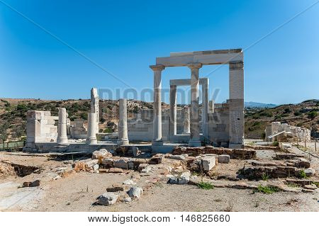 Close up of Demeter temple in Naxos