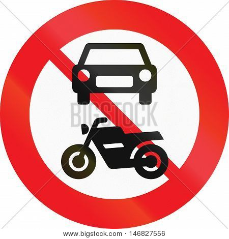 Road Sign Used In Denmark - No Motor-driven Vehicles