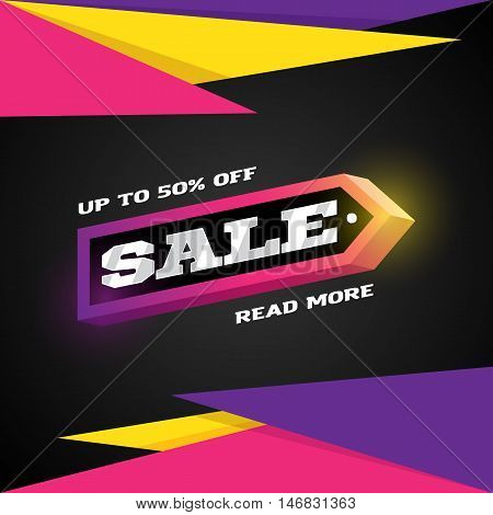 Exclusive Sale Vector Banner. Shoping Tag, Background And Coupon. Modern Retro Sport Style Logotype