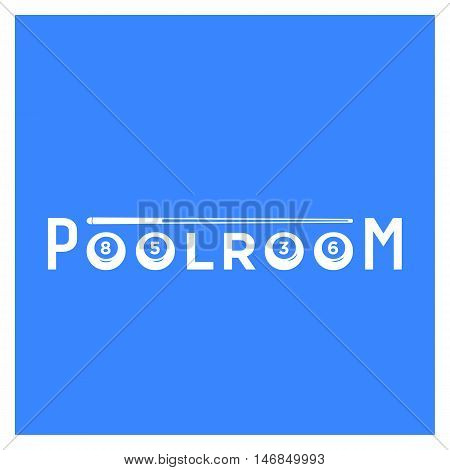 Billiard Or Snooker Poolroom Design For Sports, Leisure Or Club Logo Emblem Red