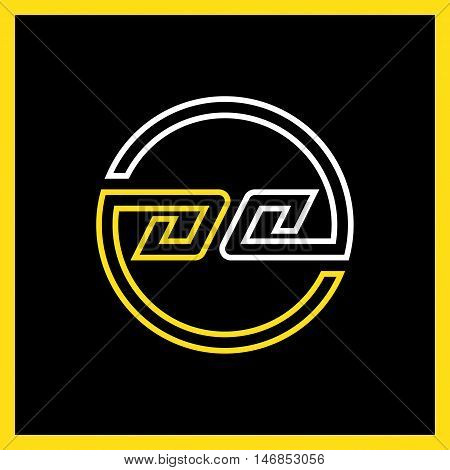 Circle Fully Mirror Da Company Linked Letter Logo