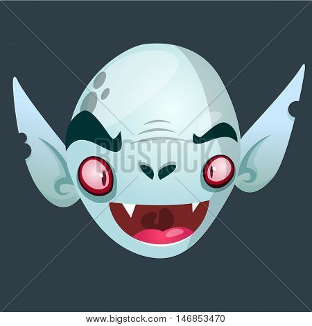 Vimpire character icon. Halloween head icon. Vector illustration usolated on dark background