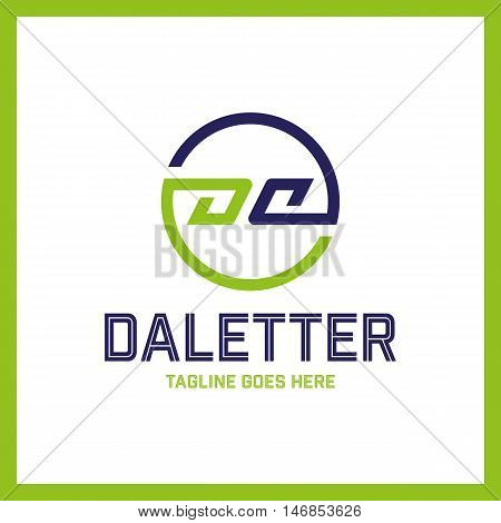 Circle Fully Mirror Da Company Linked Letter Logo