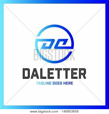 Circle Fully Mirror Da Company Linked Letter Logo