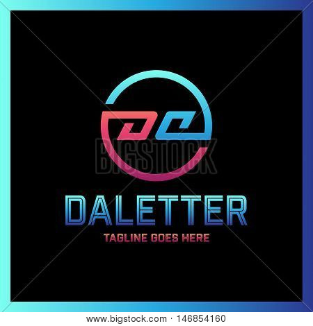 Circle Fully Mirror Da Company Linked Letter Logo