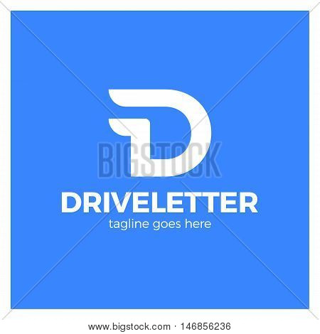 D Letter Logo With A Two Wing. Font Style, Vector Design Template Elements For Your Application Or C