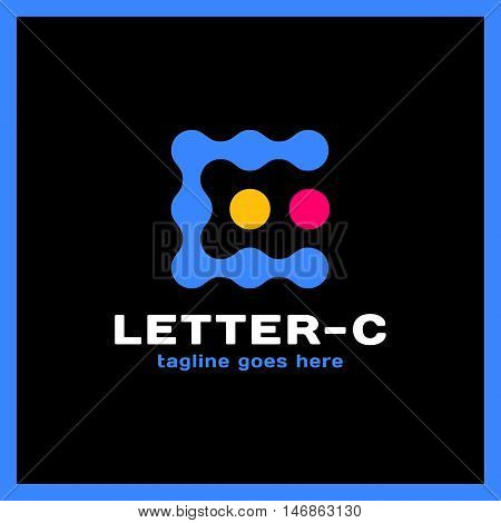 Smart Idea Creative Dots Logo. Point Colorful Letter C Logotype