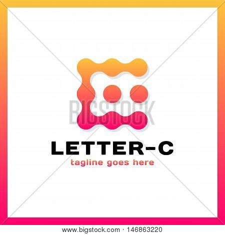 Smart Idea Creative Dots Logo. Point Colorful Letter C Logotype