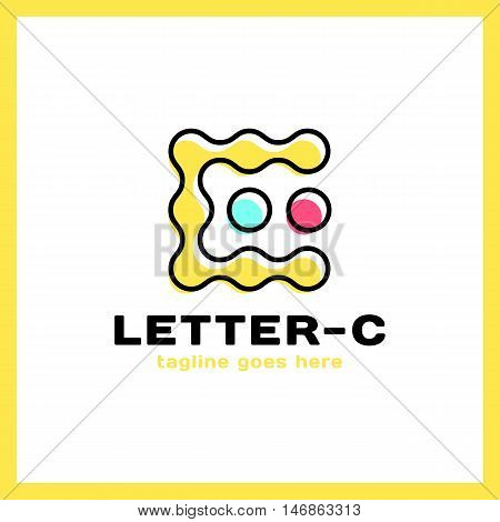 Smart Idea Creative Dots Logo. Point Colorful Letter C Logotype