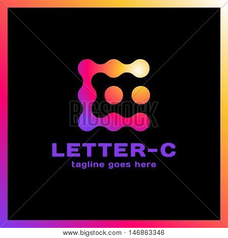 Smart Idea Creative Dots Logo. Point Colorful Letter C Logotype