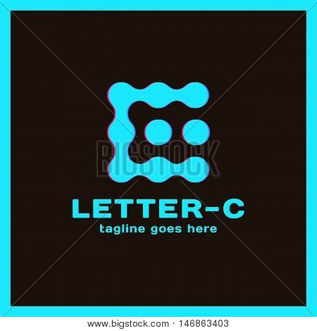 Smart Idea Creative Dots Logo. Point Colorful Letter C Logotype