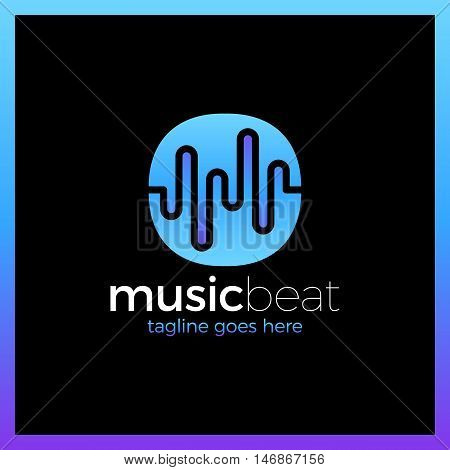 Logo Template Sound Wave, Dj, Audio System, Store. Brand, Branding, Company, Corporate, Identity, Lo