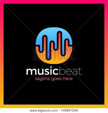 Logo Template Sound Wave, Dj, Audio System, Store. Brand, Branding, Company, Corporate, Identity, Lo