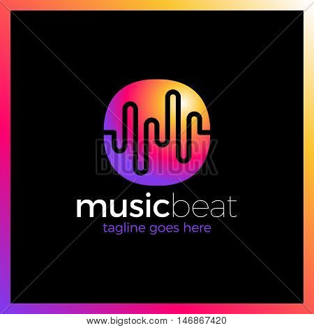 Logo Template Sound Wave, Dj, Audio System, Store. Brand, Branding, Company, Corporate, Identity, Lo