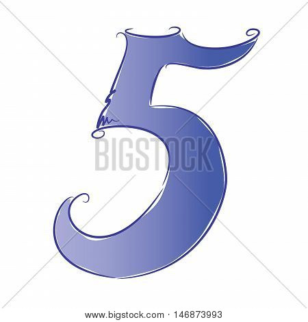 Hand drawn cartoon vector numbers. Decorative font