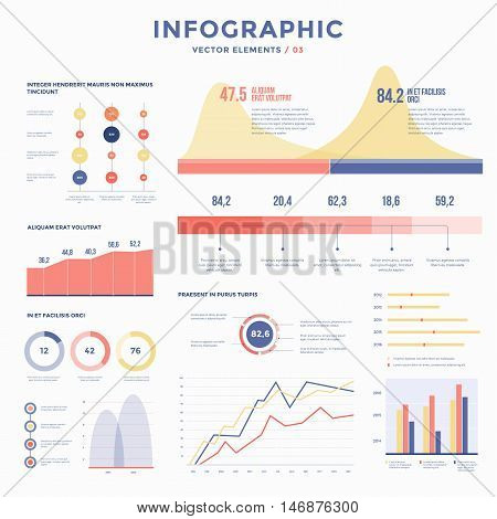Collection infographic vector elements. Use in website, flyer, corporate report, presentation, advertising, marketing etc