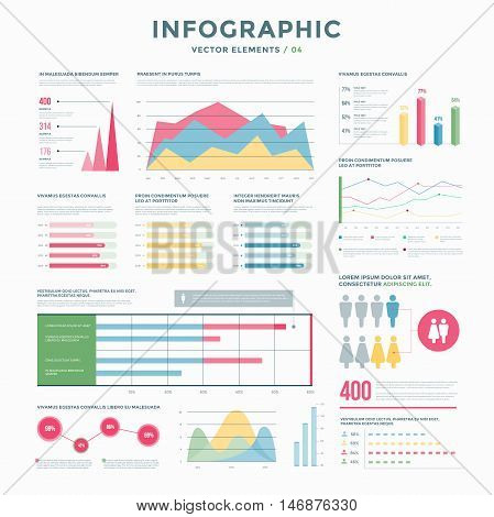 Collection infographic vector elements. Use in website, flyer, corporate report, presentation, advertising, marketing etc.