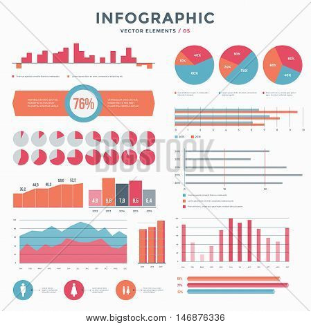 Collection infographic vector elements. Use in website, flyer, corporate report, presentation, advertising, marketing etc.