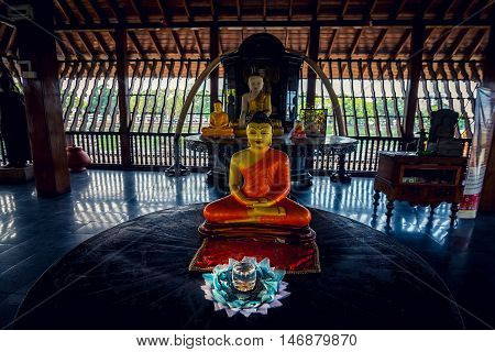 Colombo, Sri Lanka - February 16, 2016: The Seema Malaka Temple in Colombo indoor