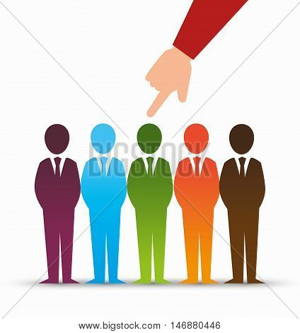 hand human resorces recruit desing isolated vector illustration eps 10