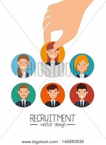 hand human resorces recruit desing isolated vector illustration eps 10