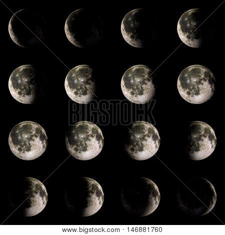 Moon Solar System Planet On Black Background 3D Rendering. Elements Of This Image Furnished By Nasa