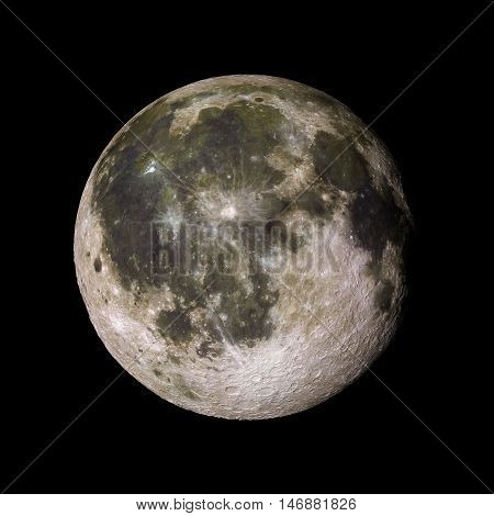 Moon Solar System Planet On Black Background 3D Rendering. Elements Of This Image Furnished By Nasa