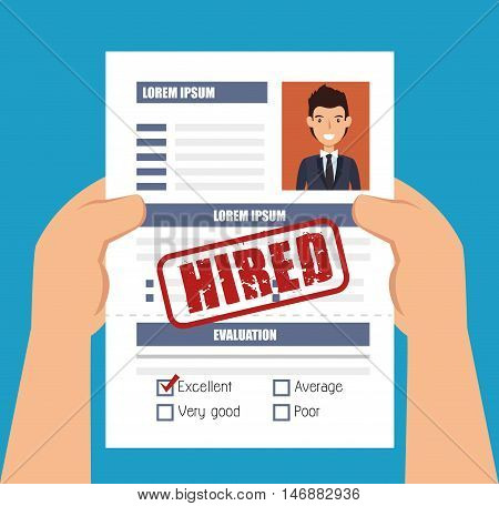 hand human resorces recruit desing isolated vector illustration eps 10