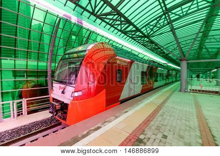 Lastochka Commuter Train At The Railway Station