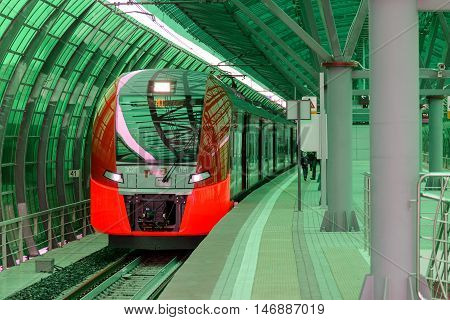 Lastochka Commuter Train At The Railway Station
