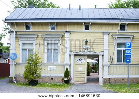 Naantali, Finland - 06 July , 2015: Cloudy Summer Day On The Historic Quarter Of Naantali