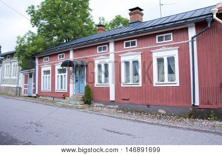 Naantali, Finland - 06 July , 2015: Cloudy Summer Day On The Historic Quarter Of Naantali